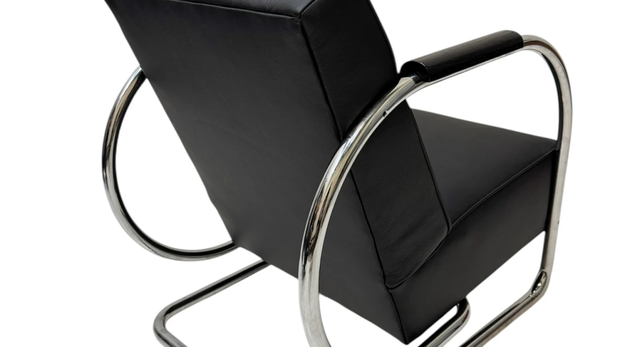 Art Deco Modernist Bauhaus Tubular Steel Lounge Chair by Frits Kuyken, 1936